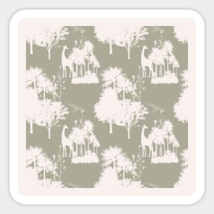 Neutral Safari Toile Pattern Sticker